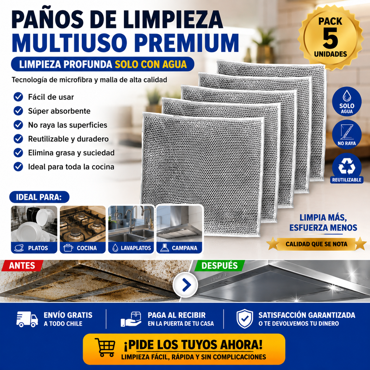 5 Paños Mágicos Cocina V&H