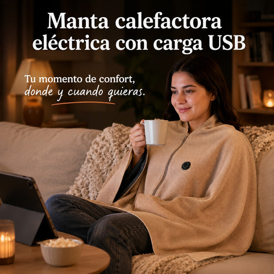 Manta Calefactora Eléctrica Carga USB