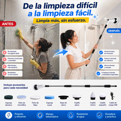 Cepillo eléctrico de limpieza Telescopico