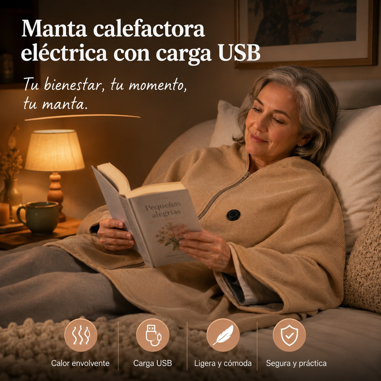 Manta Calefactora Eléctrica Carga USB