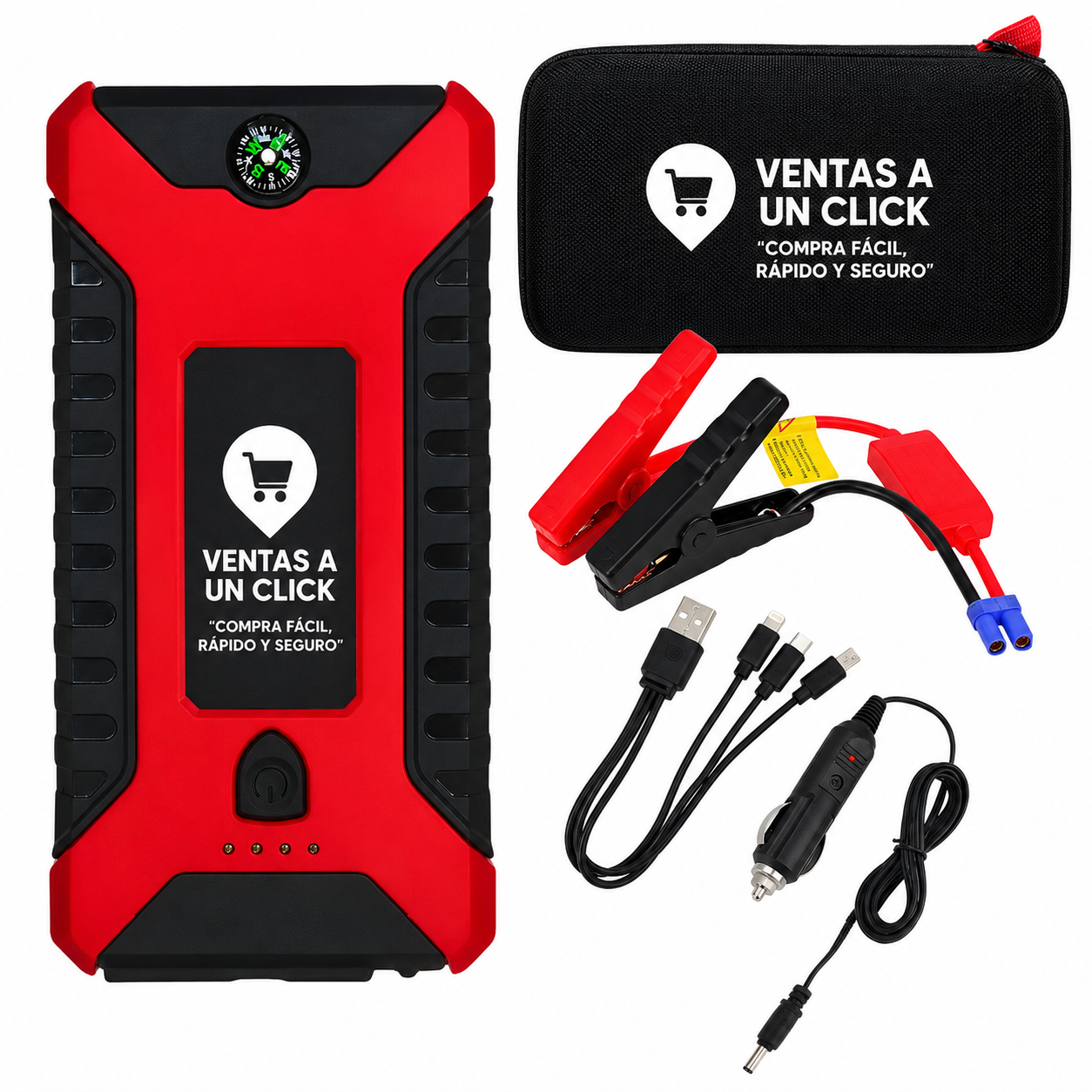Cargador, Partidor Bateria de  Auto + Power Bank  68.800mAh