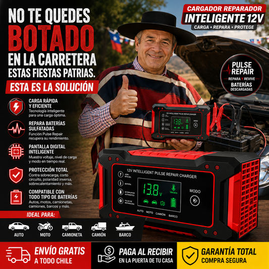 CARGADOR REPARADOR DE BATERIAS PARA AUTO V&H