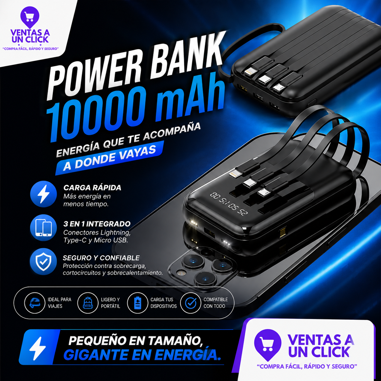 Power Bank Portátil 10000mAh