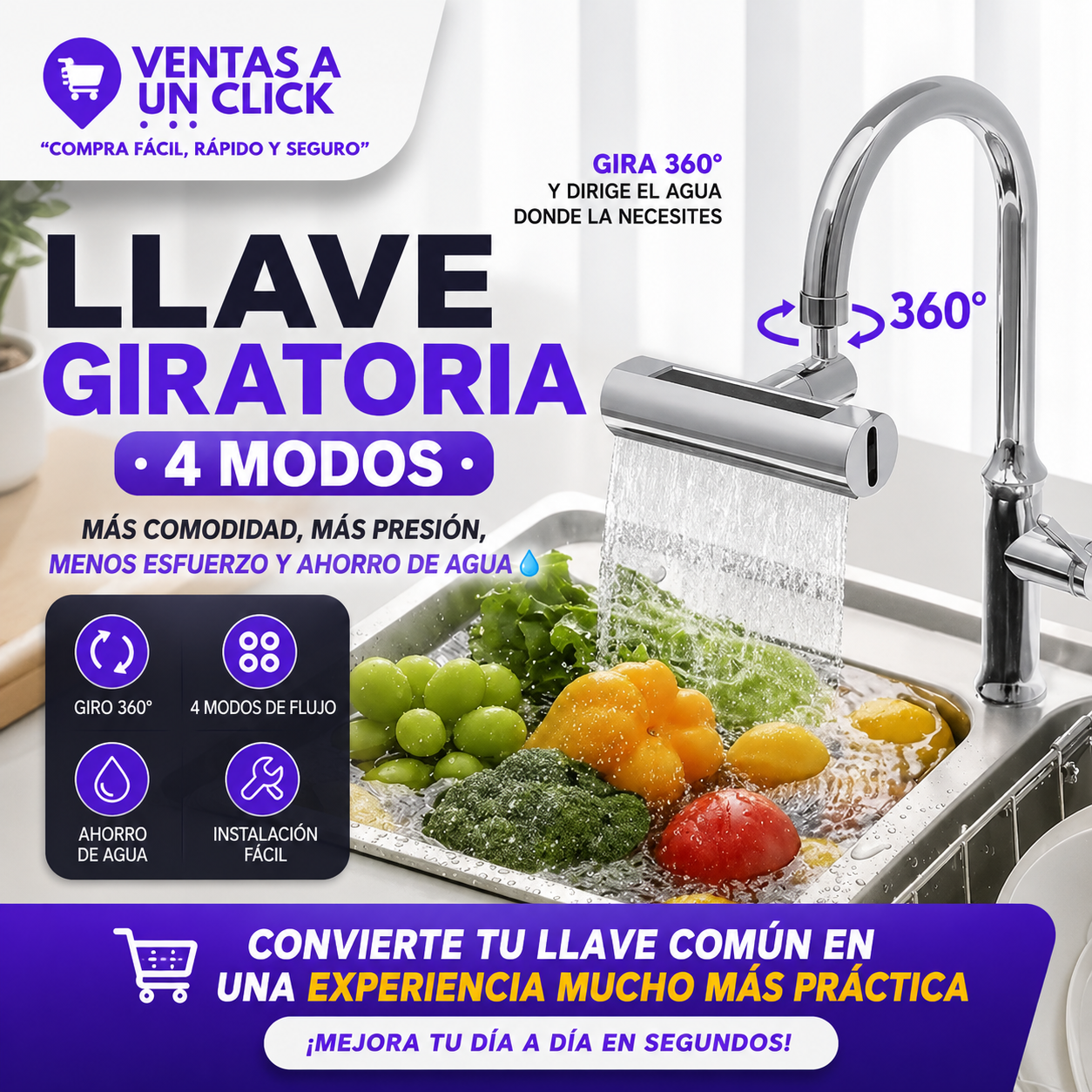 Llave Giratoria 4 Modos